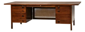 1950s Edward Wormley for Dunbar Walnut Executive Desk