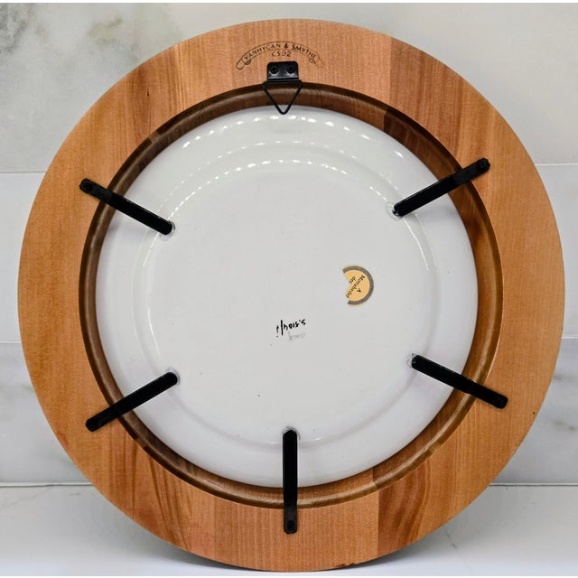 Mottahedeh “Le Printemps” Italian Transferware Plate in Van Hygan & Smythe Wood Frame For Sale In Dallas - Image 6 of 8