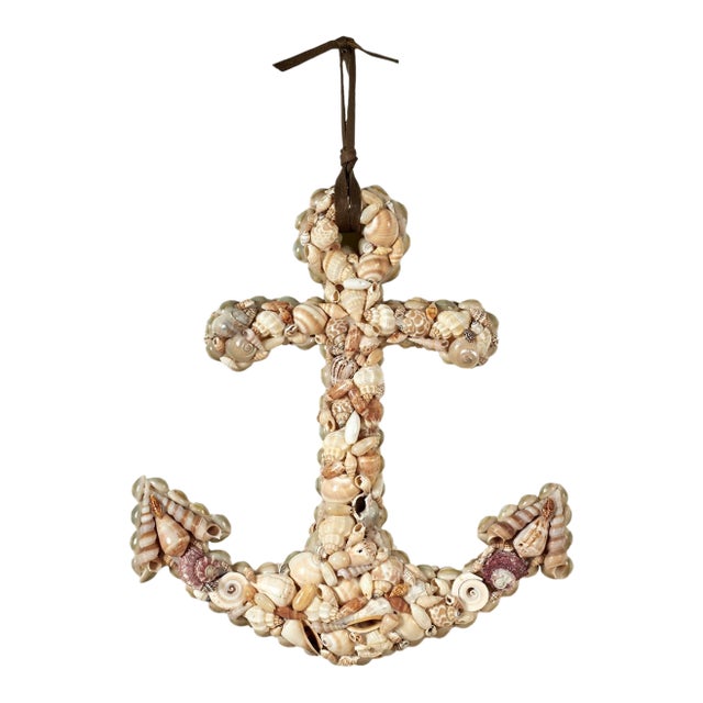 Vintage Seashell Encrusted Sailors Valentine Ship Anchor For Sale
