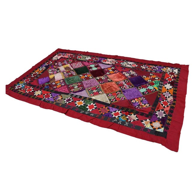 Antique Tribal Lakai Uzbek Hand Sewn hand Embroidered Susani/ Textile/ Patchwork Wall Hanging. The mixture of fabrics is...