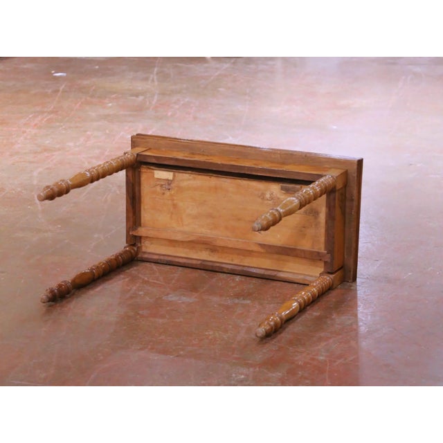 19th Century French Louis-Philippe Burl Walnut and Felt Folding Game Table For Sale - Image 11 of 11