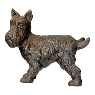 Scotty Dog Cast Iron Doorstop 'Lifting His Leg' For Sale