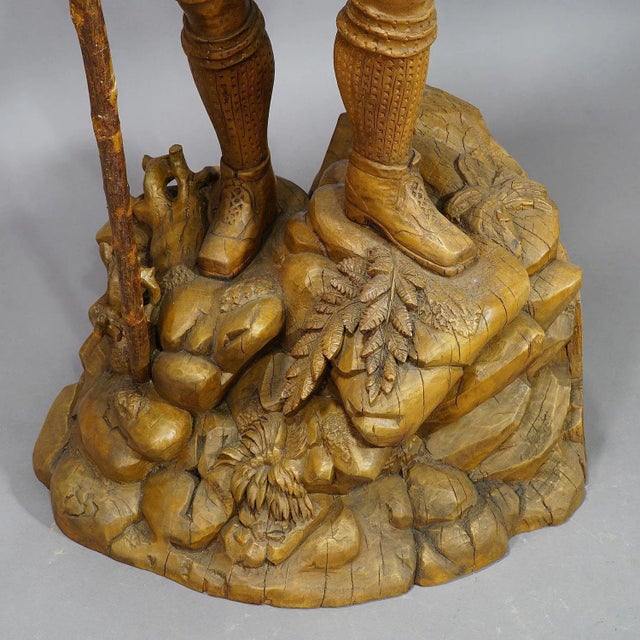 Black Large Black Forest Poacher with Chamois For Sale - Image 8 of 13