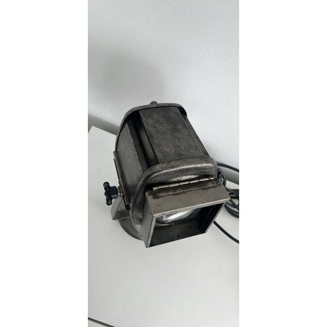 Industrial Vintage European Industrial Spotlight – Authentic Fresnel Stage Light For Sale - Image 3 of 5