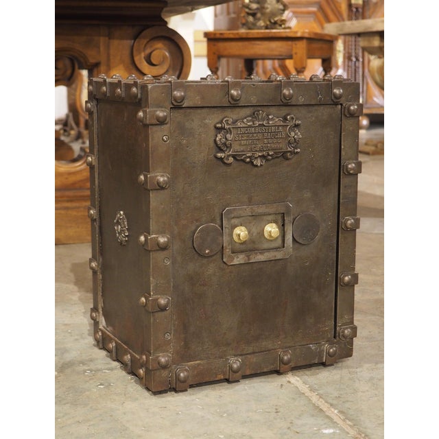 Antique Bauche Incombustible Cast Iron Safe From Northeastern France, Circa 1870 For Sale - Image 11 of 14