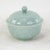 Vintage Chinese Celadon Green Lotus Flower Carved Porcelain Covered Bowl For Sale - Image 4 of 13