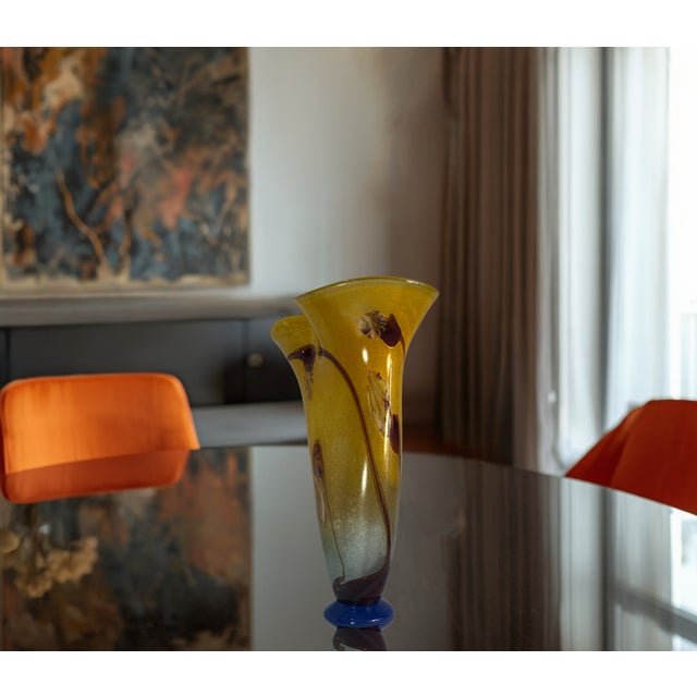 Horia-Constantin Puscariu Signed 17 + Tall Abstract Floral Art Glass Vase For Sale - Image 15 of 18