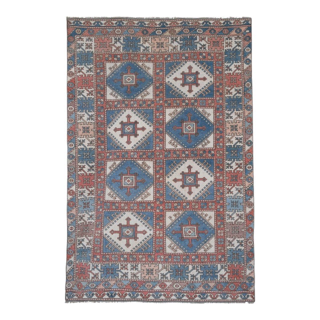 Vintage Turkish Oushak Rug 4'10" X 6'12" For Sale