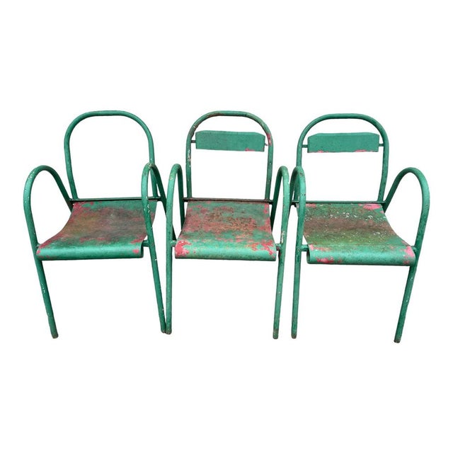 Stackable Armchairs from Tolix, 1950s, Set of 3 For Sale - Image 17 of 18