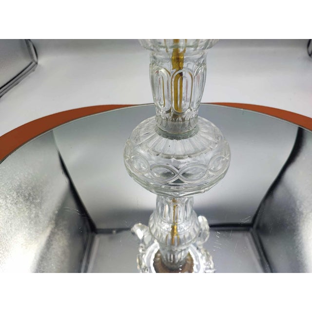 Mid-Century Modern Vintage Glass Candleholder with Crystals, 1970s For Sale - Image 3 of 7