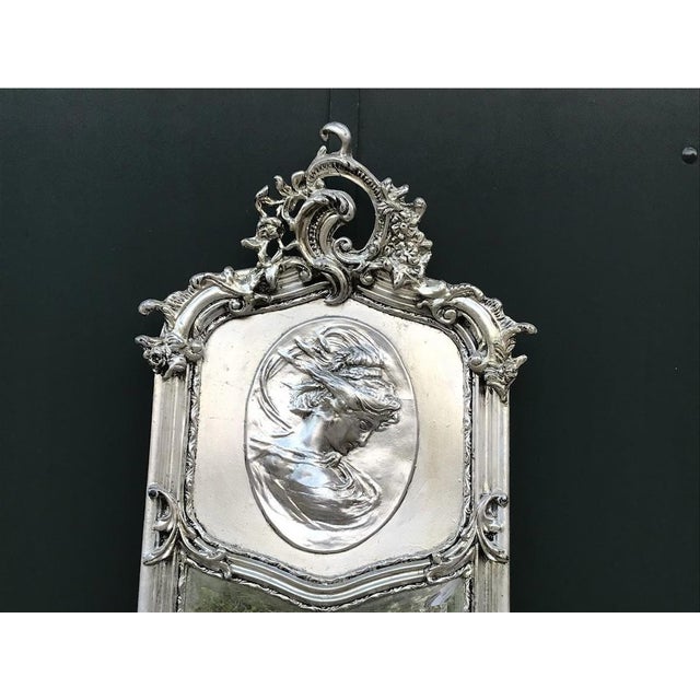 Mid-20th Italian Rococo Silver Beech Mirror Pair Full Length Floor For Sale - Image 15 of 18