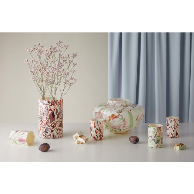 Contemporary Stories of Italy Nougat Red & Purples Tall Vase For Sale - Image 3 of 4