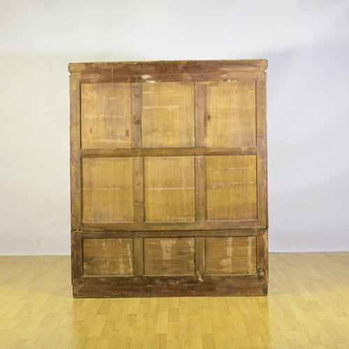 Brown Industrial Storage Unit with Tambour Door and 32 Drawers, 1940s For Sale - Image 8 of 9