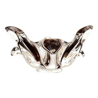Bowl Crystal French Sculptural Art Glass For Sale