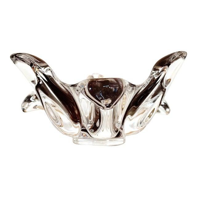 Bowl Crystal French Sculptural Art Glass For Sale