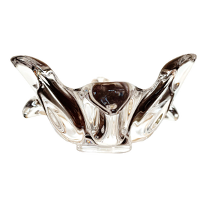 Bowl Crystal Vintage French Sculptural Art Glass