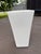 White Vintage Pottery Barn Large Glossy White Geometric Ceramic Vase – Modern Minimalist Sculptural Vessel For Sale - Image 8 of 12