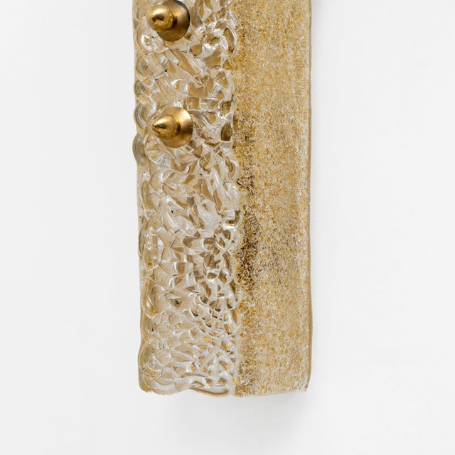 Metal Murano Glass abd Gilt Brass Sconces, Graniglia, Italy, 2000s, Set of 2 For Sale - Image 7 of 10