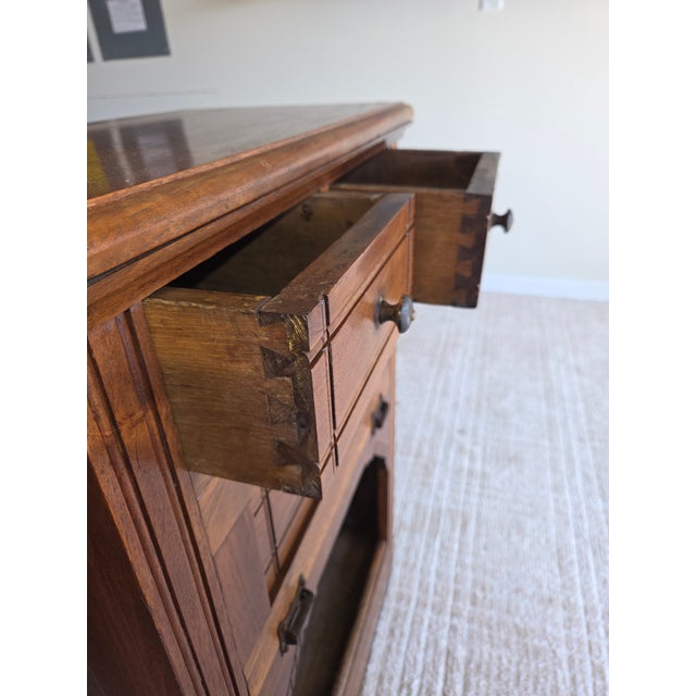 Late 19th Century Aesthetic Movement Walnut Desk Cabinet, Late 19th Century For Sale - Image 5 of 6