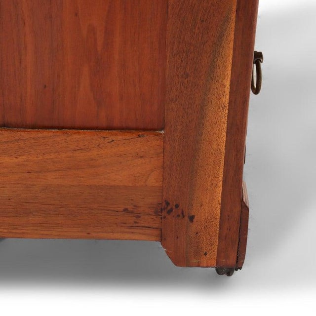 Brown Antique Eastlake School Walnut & Burl Three Drawer Marble Top Commode Circa 1890 For Sale - Image 8 of 9