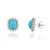 Vintage Inspired 14k Gold 3.88ct Turquoise & Diamond Stud Earrings- A Pair For Sale - Image 4 of 14