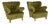 Modern Lounge Chairs in Olive Mohair Velvet, Sweden, 1940, Set of 2 For Sale