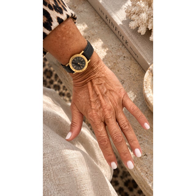 Vintage Bvlgari A5011 18k Gold Black Dial Watch, Circa 1990 For Sale - Image 14 of 14