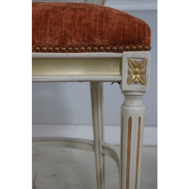 White Set of 4 Frontgate French Louis XVI Style Bar Stools For Sale - Image 8 of 18