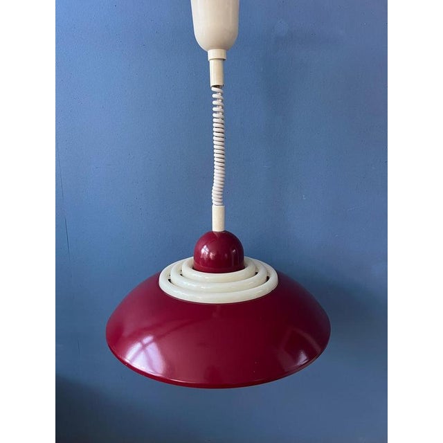 Red Scandinavian Space Age Red Pendant Lamp by Knud Christensen For Sale - Image 8 of 13