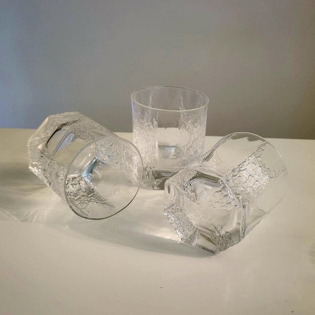 Transparent 1970s Shot Glasses Iittala Timo Sarpaneva Kalinka Brutalist Rock Crystal - Set of 6 For Sale - Image 8 of 17