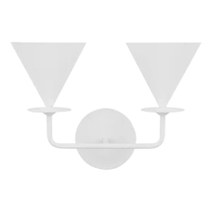 Christiane Lemieux by Visual Comfort Studio Cornet 2-Light Double Sconce in Plaster Matte White