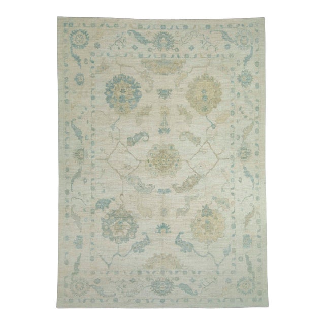 Turkish Oushak Rug 9' x 12'6" #18692 For Sale