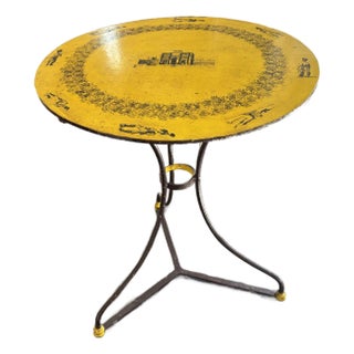 Mid 20th Century French Round Iron Side Table For Sale
