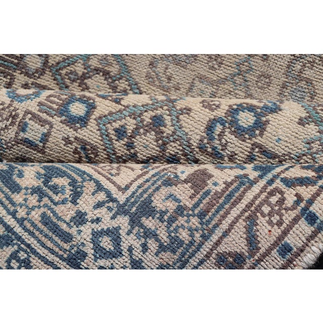 Textile Vintage Persian Hamadan Runner in Blue, Ivory, and Brown 3'7 X 9'8 For Sale - Image 7 of 8