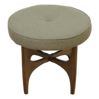 Mid Century Astro Vanity Stool by G Plan in Teak and Olive Greige For Sale