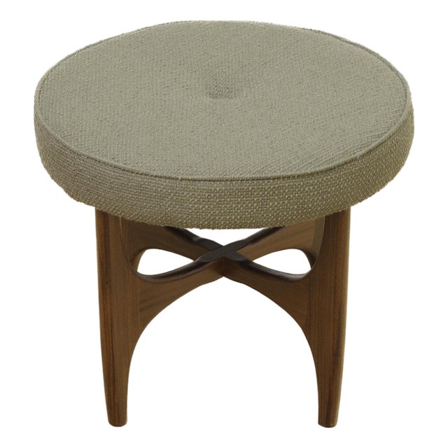 Mid Century Astro Vanity Stool by G Plan in Teak and Olive Greige For Sale