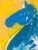 Contemporary Painting, “Modern Horse in Yellow and Blue” by Cassandra Auker. Acrylic on Stretched Canvas. For Sale - Image 9 of 11