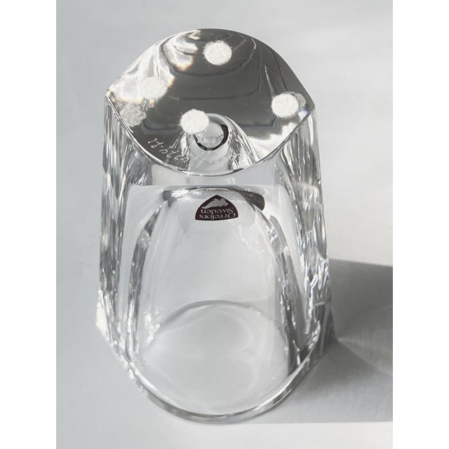 Vintage Heavy Crystal Orrefors Marin Vase by Jan Johansson 6 3/4" Tall Signed For Sale In Houston - Image 6 of 8