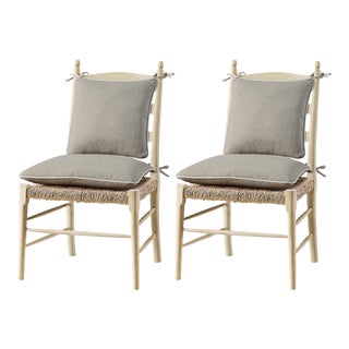 Pair of French Ladderback Dining Chairs For Sale