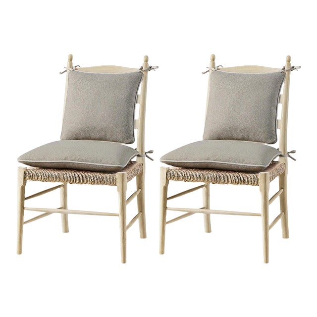 Pair of French Ladderback Dining Chairs For Sale
