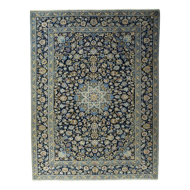 Hand-Knotted Kashan Oriental Rug For Sale