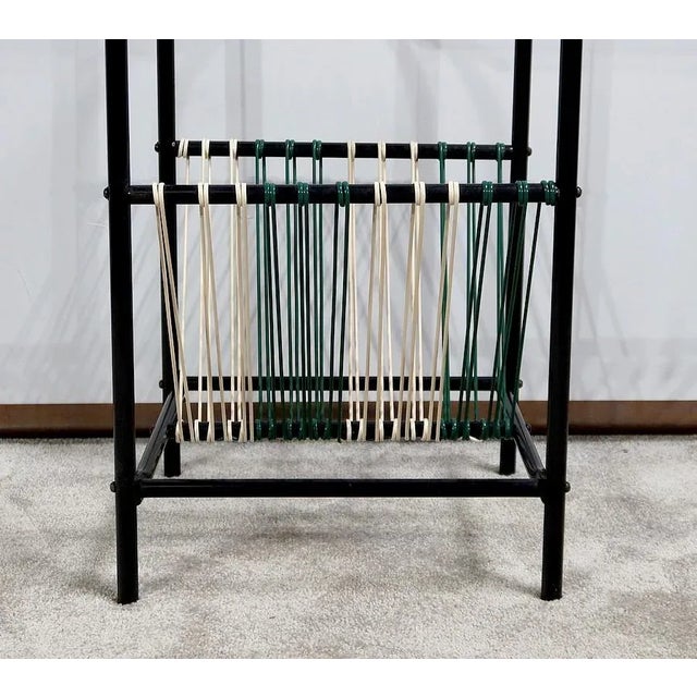 Vintage Auxiliary Table with Scoubidou Magazine Rack, 1950s For Sale - Image 6 of 13