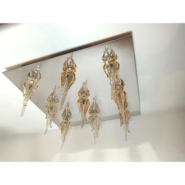 Murano Tulip Glass Ceiling Light by Aureliano Toso For Sale - Image 17 of 18