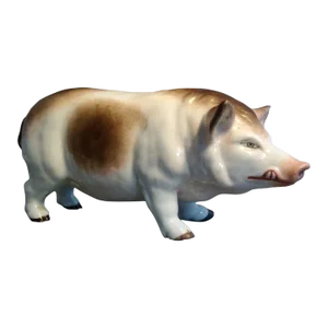 Antique 19th Century German Ernst Bohne Porcelain Model of a Pig or Boar