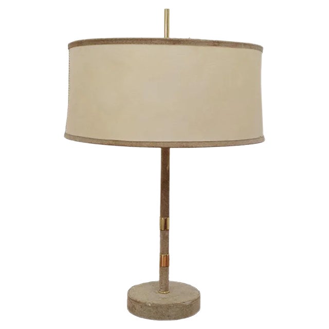 Suede Table Lamp, 1950s For Sale