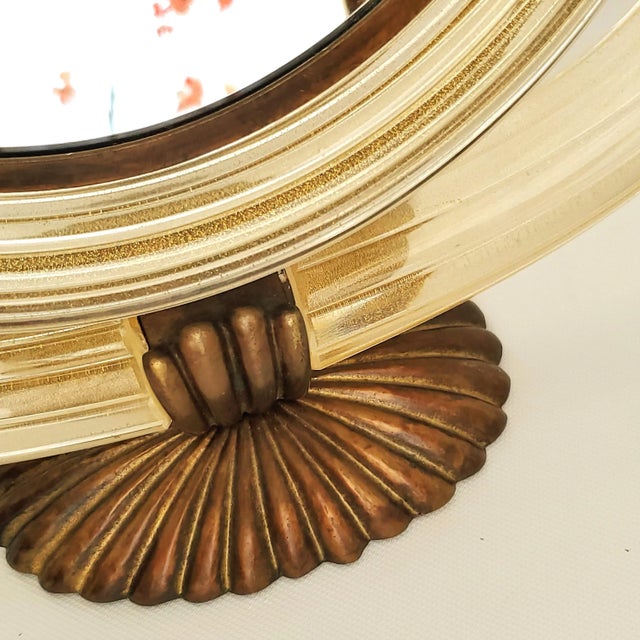 1950s Murano Glass Vanity Table Mirror With 24 Karat Gold Dust and