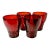 1940s Vintage Art Deco Boho Chic Hollywood Regency Ruby Red Lowball Glasses - Set of 4 For Sale
