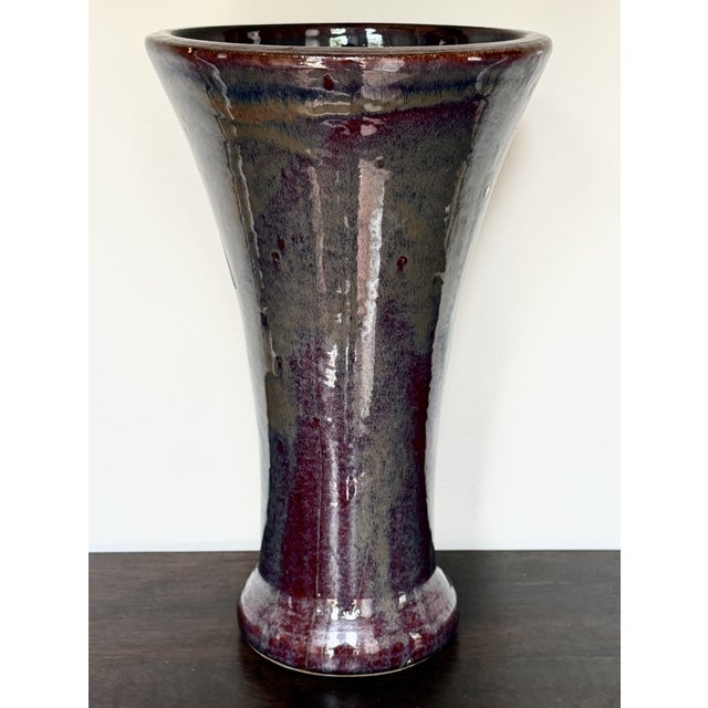 1960s Large Vintage Stoneware Vase with Reactive Glaze, 1960s For Sale - Image 5 of 16