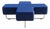 Late 20th Century Postmodern Allermuir "Cross" Modular Bench Blue Upholstered Chrome Ottoman For Sale