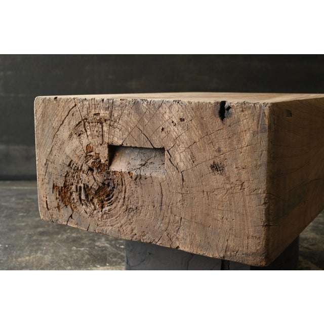Mid 20th Century Small Old Japanese Low Table Made of Zelkova Wood/Modern Side Table For Sale - Image 13 of 18